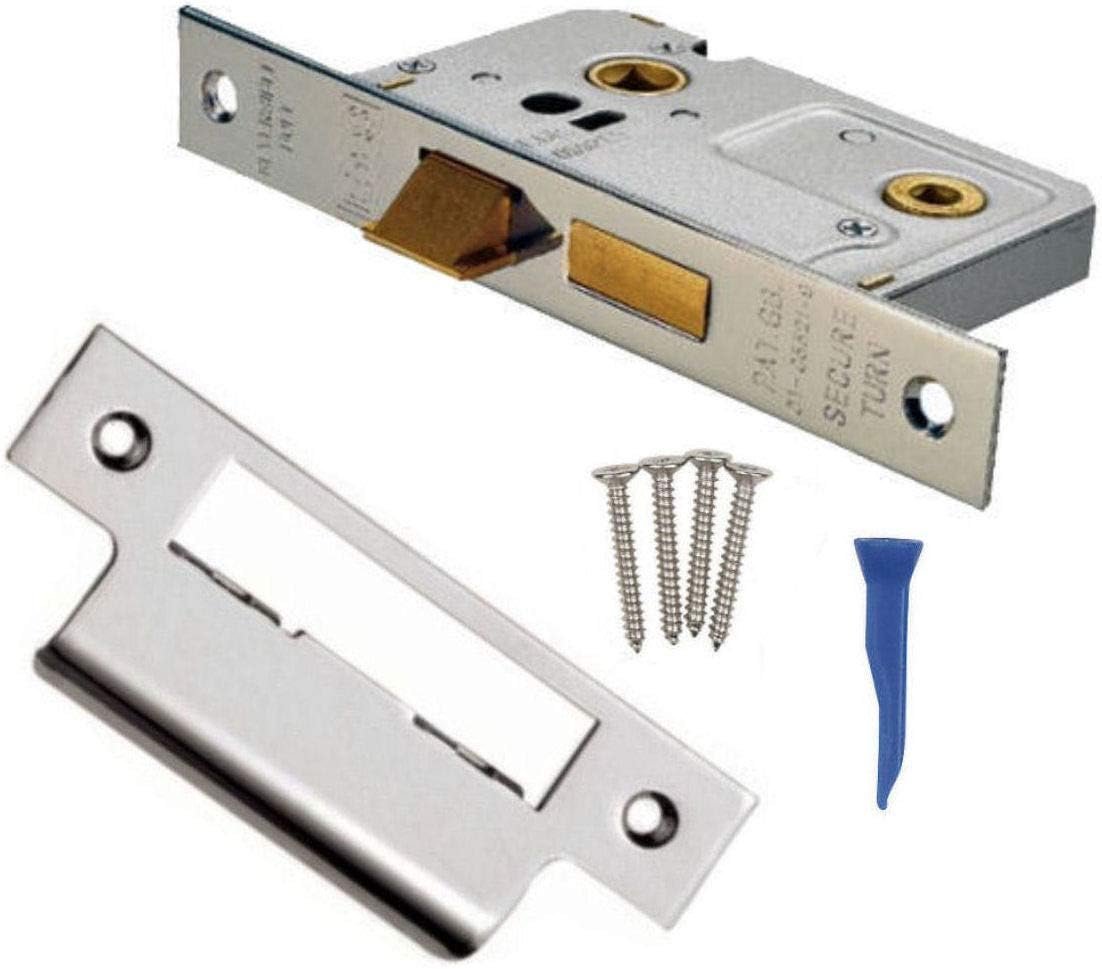 Bathroom Lock 76mm Nickel Carlisle Brass BAE5030 Fire Door Rated FD30
