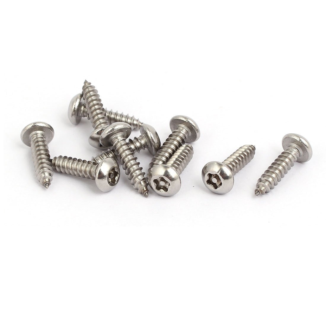Sourcingmap M4.8 x 19mm 304 Stainless Steel Pan Head Torx Self Tapping Screws 10pcs