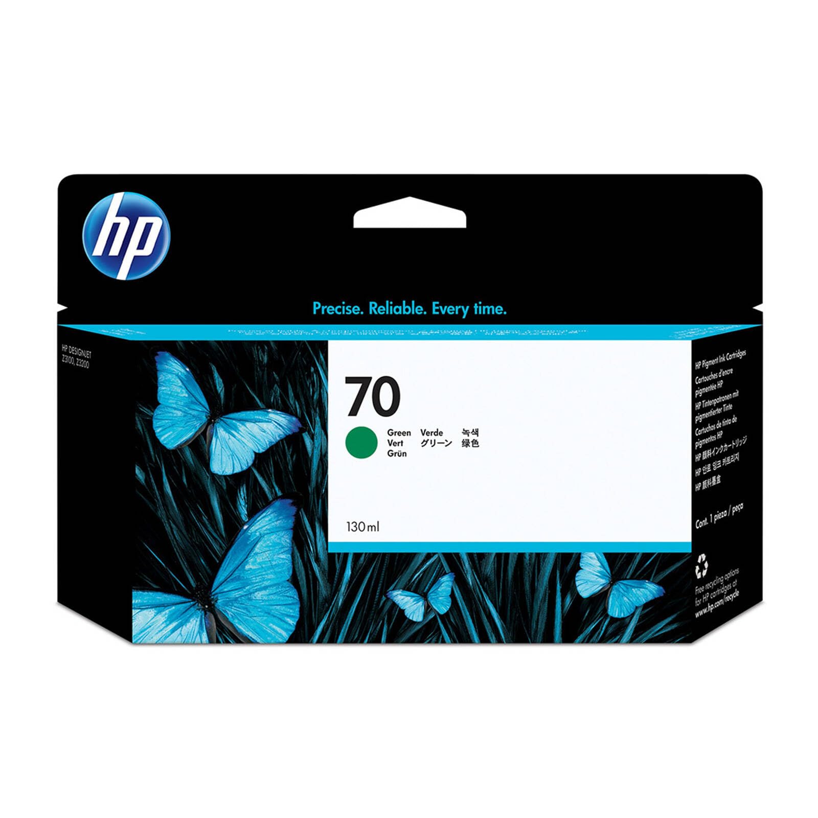 HP 70 - C9457A - 1 x Green - Ink cartridge - For DesignJet Z2100, Z2100 GP, Z3100, Z3100 GP, Z3100ps GP, Z3200, Z3200ps, Z5200 PostScript — image 1
