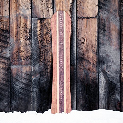 Growth Chart Art | Wooden Snowboard Height Chart for Kids, Boys, Girls for Measuring Height of Kids, Nursery Wall Decor | Baby Snowboard | Traditional Wood