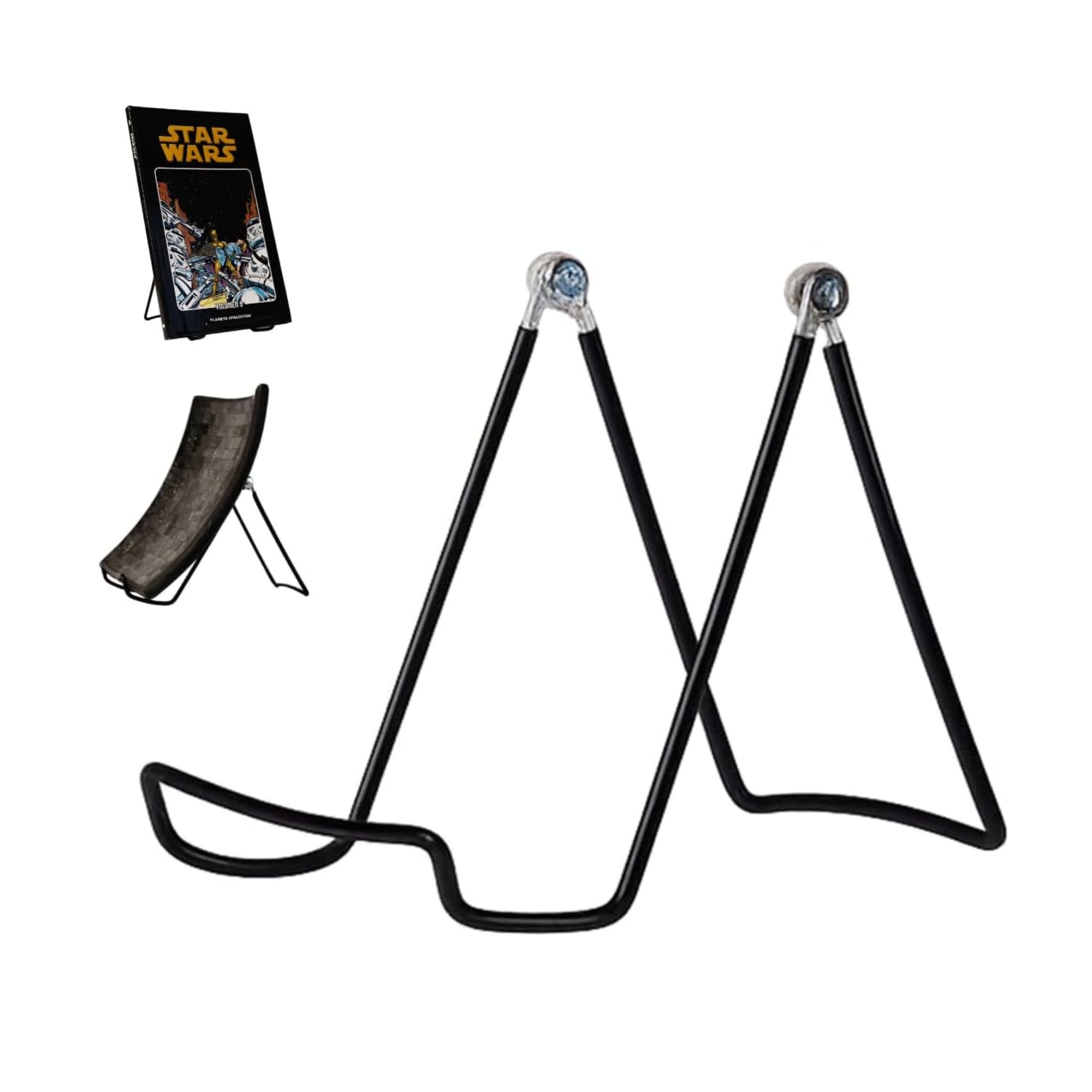 KINGDOM SOLUTIONS MADE IN USA 2-Pack Sturdy & Durable Adjustable Metal Easels to Display Books, Frames, Comics, Plates & More - Unique on the Market