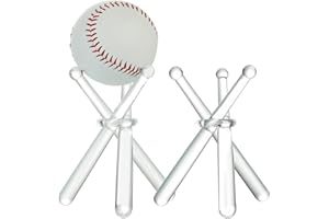 LRANFOW Acrylic Baseball Holders for Balls Display 2 Sets Baseball Stand Baseball Bat Display Stand Holder Display Baseball