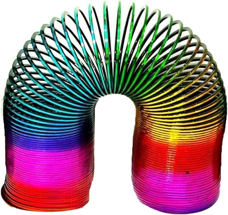 SDMAX Rainbow Magic Spring, Slinky Spring Coil for Kids, Expandable Fidget Toy, Funny Stretching and Bouncing Toy (1X15CM)