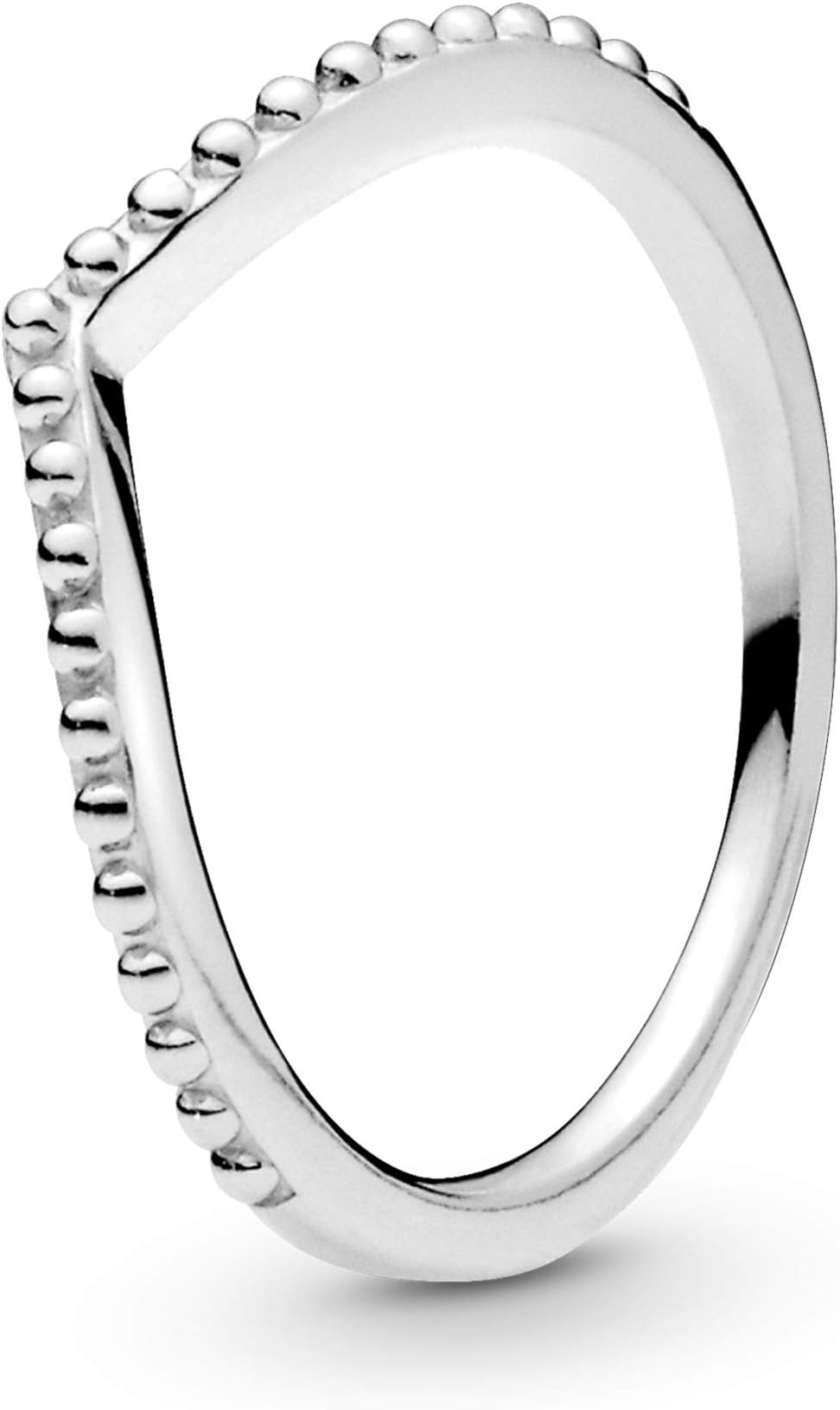 PandoraBeaded Wishbone Ring - Simple & Elegant Ring for Women - Layering or Stackable Ring - Gift for Her - Sterling Silver