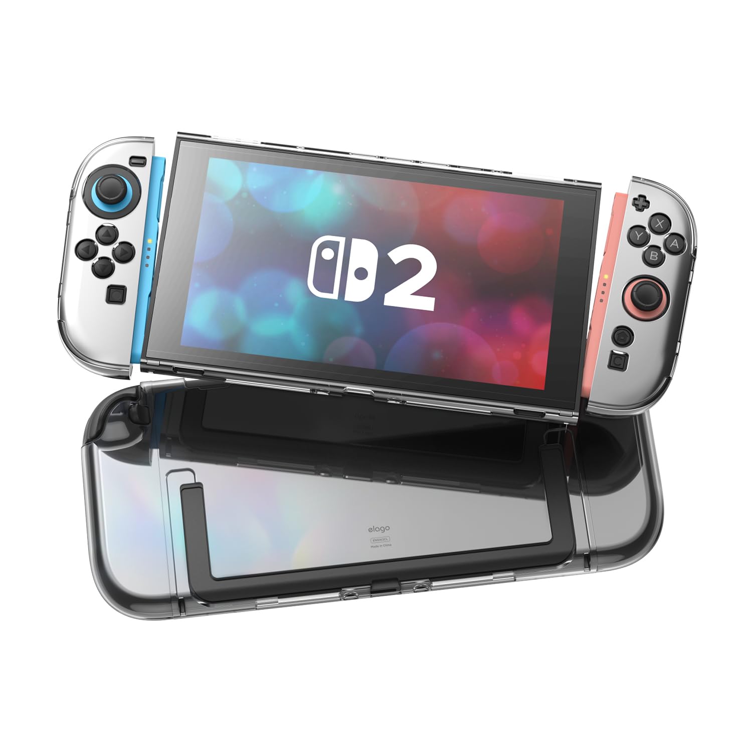 elago Clear PC Case Compatible with Nintendo Switch 2 Case Slim, Hard PC Shell Cover, Shock Resistant, Full Body Protective Cover, Comfortable Grip, Anti-Scratch (Transparent)