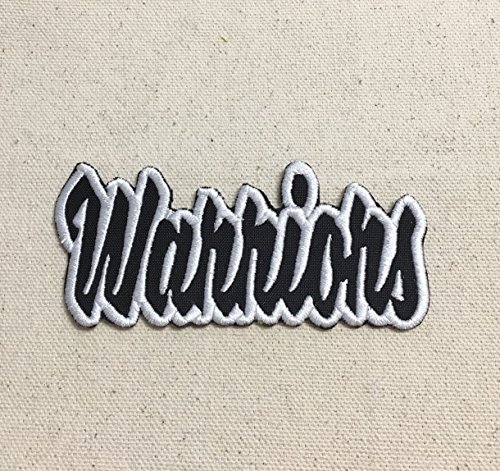 Warriors - Black/White - Team Mascot - Words/Names - Iron on Applique/Embroidered Patch