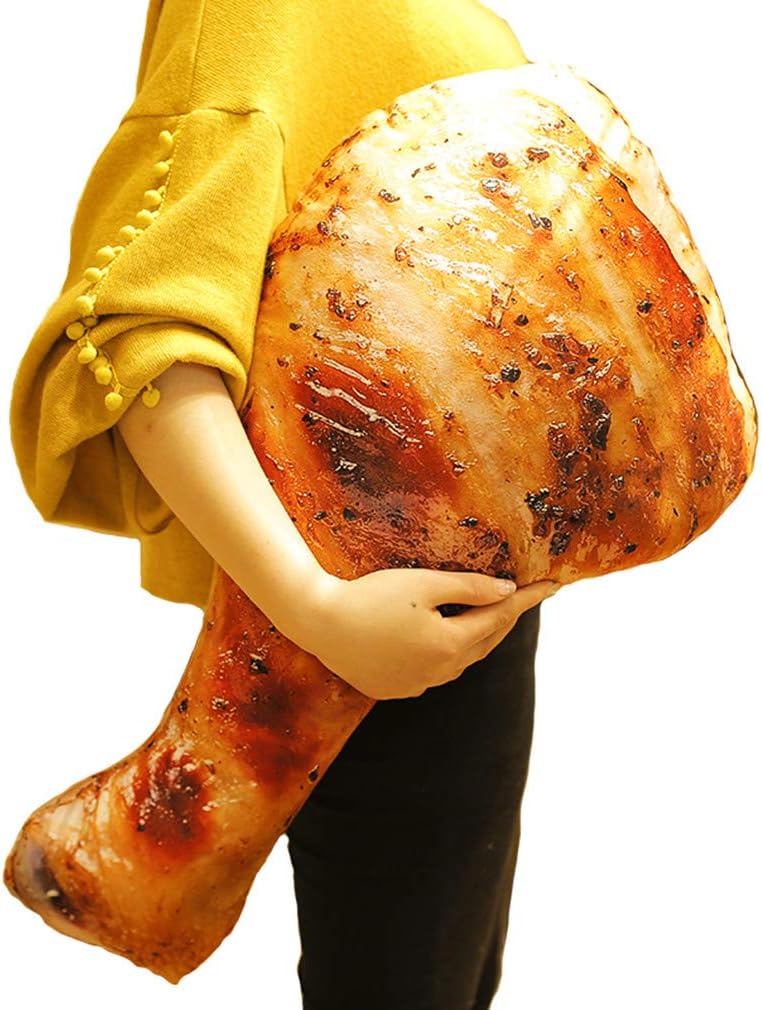 BABYA Plush Grilled Chicken Leg Fish Shrimp Pillow Cushion Huggable Soft Toy (Chicken Leg)