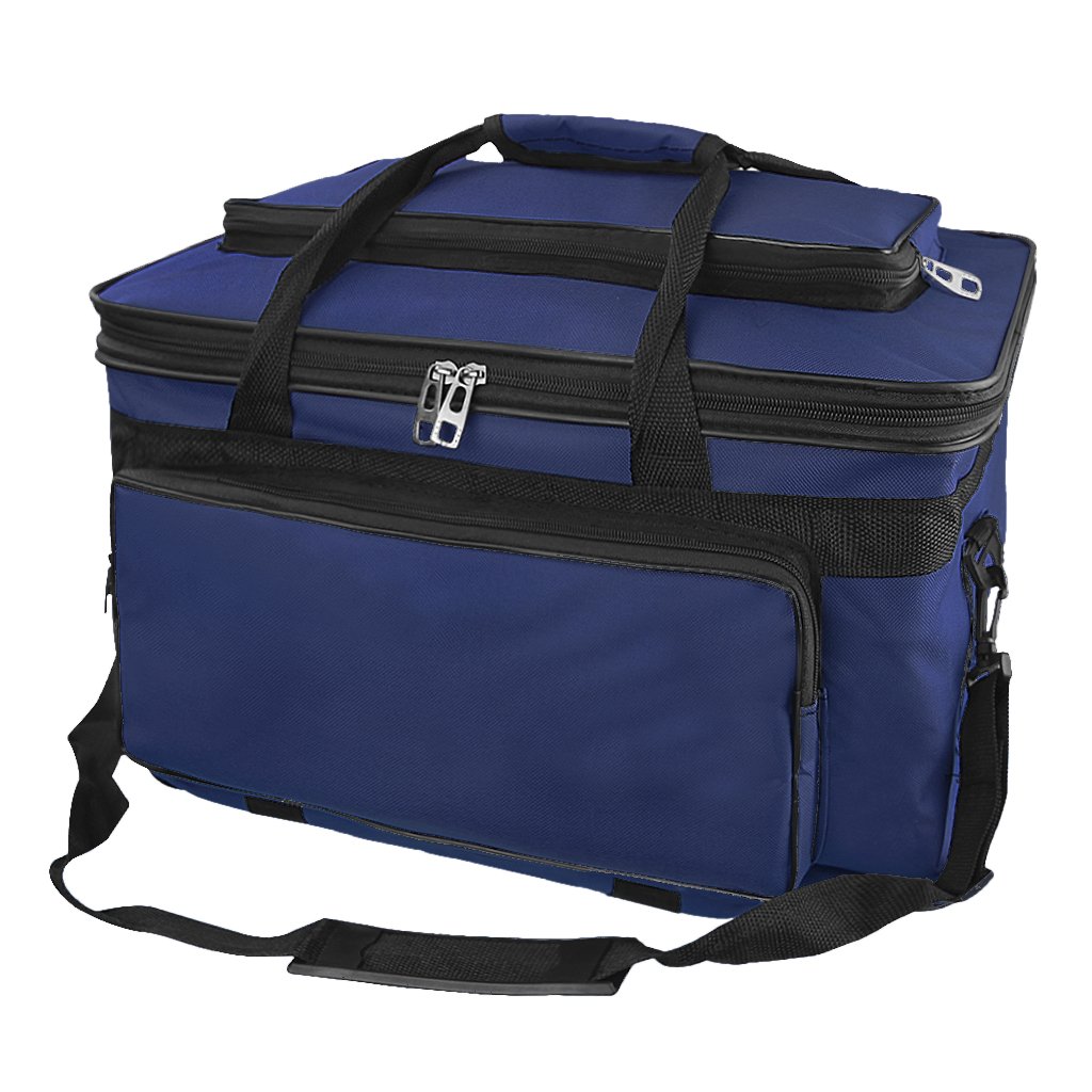 IPENNY Large Art Storage Bag Waterproof Premium Heavy Duty Spacious Carry Tote Bag Drawing Tool Organizer with Handle Shoulder Strap for Palette Paints Brushes Pencil Sketchbook (Navy Blue)