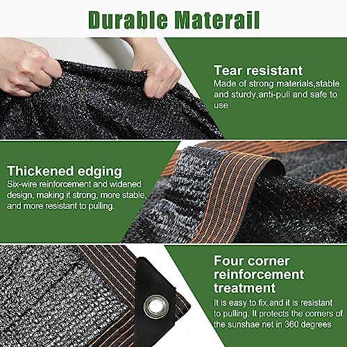 Garden Shade Cloth, 20 x 10 Ft 55% Plant Shade Cloth for Greenhouse Plants Outdoor, Remiawy Sun Shade Cover Sunblock Net Black Mesh Tarp Fabric with Grommets for Patio Pergola Canopy Chicken Coop