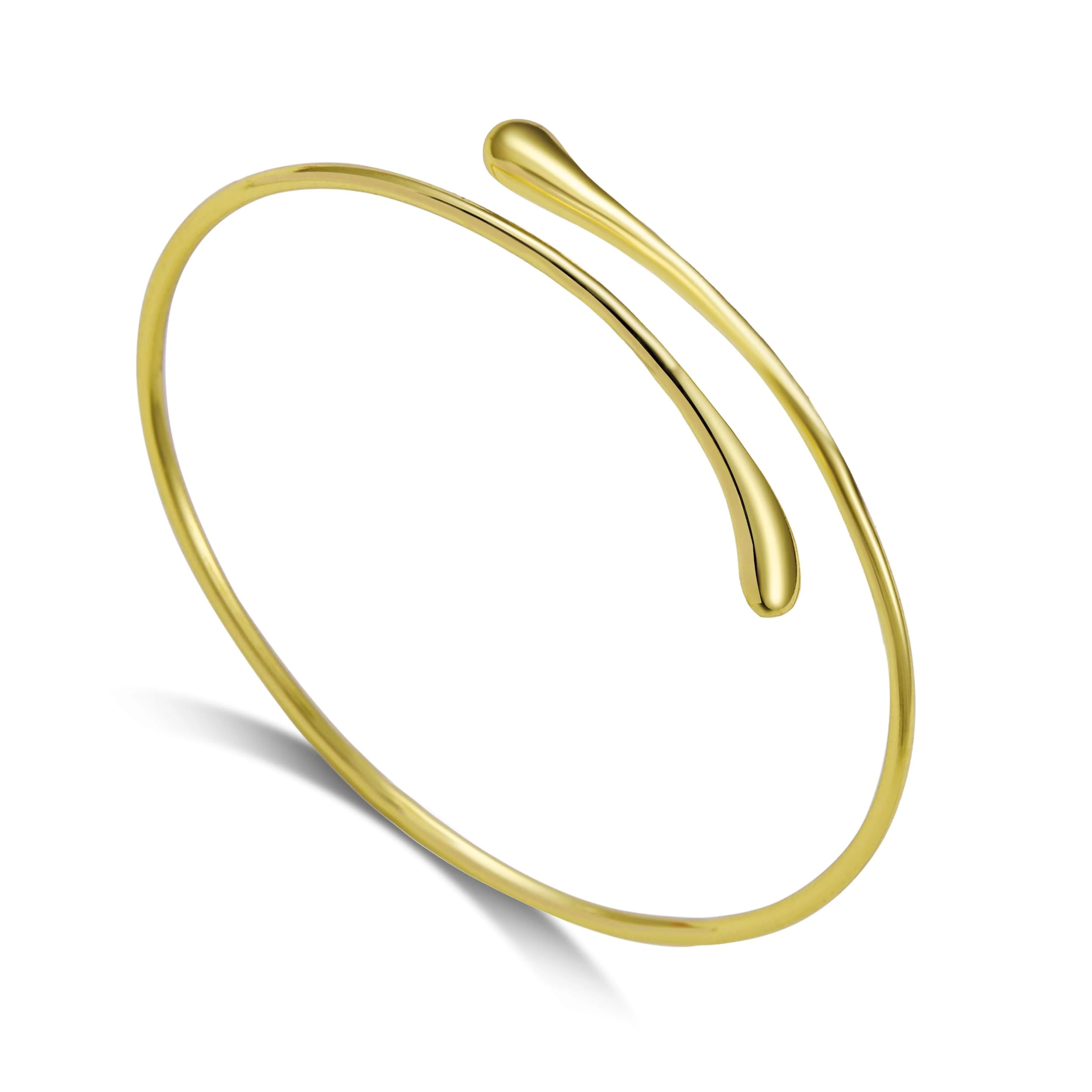 Philip Jones 18k Gold Plated Teardrop Bangle
