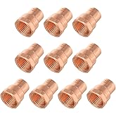 (Pack of 10) EFIELD 1/2-Inch C x FNPT Copper Female Adapter, LF Copper Plumbing Fittings with Sweat Solder X FNPT Connection,