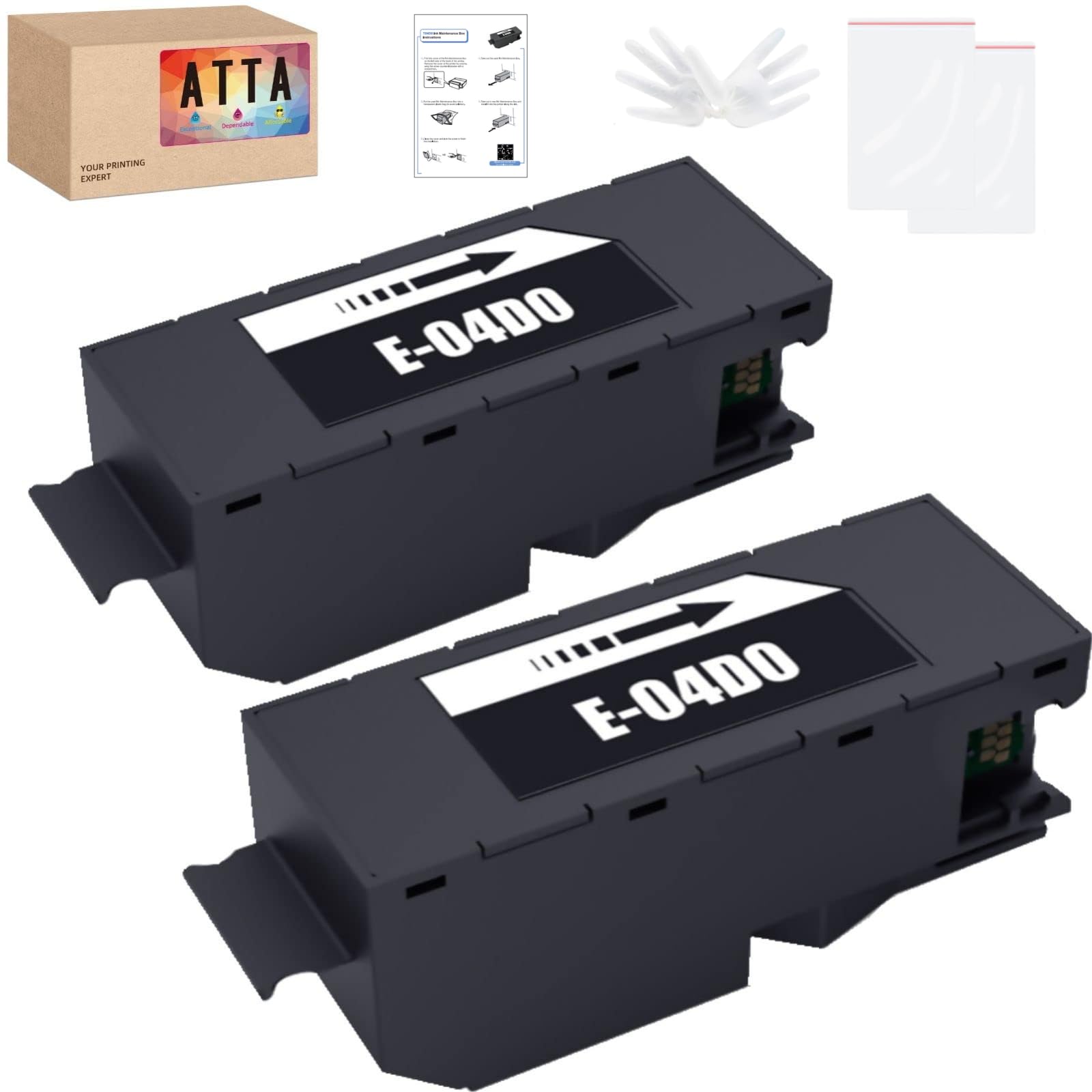 ATTA T04D0 Ink Maintenance Box, Compatible E-04D0 / C13T04D000 / EWMB1 Ink Maintenance Box for EcoTank ET-7700 ET-7750 L7188 (2 pack)