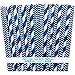 Outside the Box Papers Navy Blue Stripe and Chevron Paper Straws 7.75 Inches 100 Pack Navy Blue, White