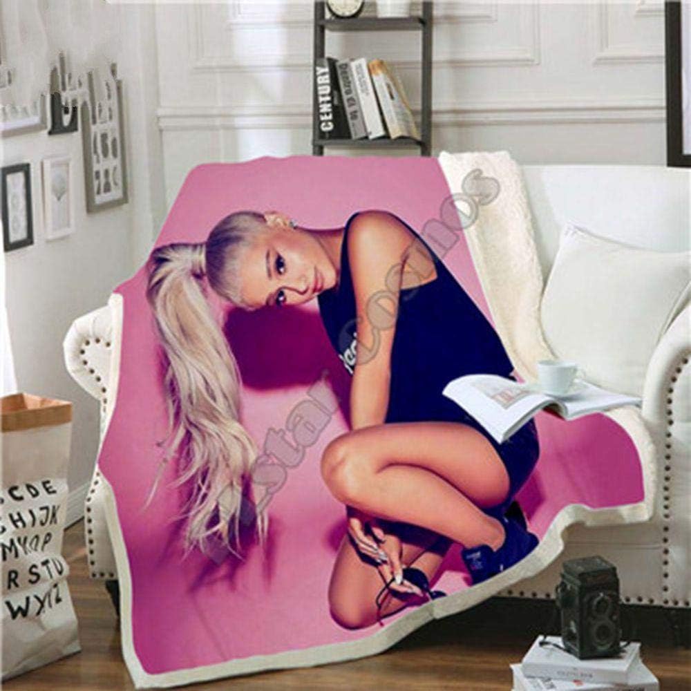 Yoin Celebrity Ariana Grand Design Blanket Plush 3d Printed for Adults Sofa Sherpa Fleece Bedspread Wrap Throw Blanket Microfiber -14,1,130x150cm