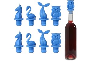 8 pcs Wine Stoppers, CNYMANY Reusable Silicone Animal Beverage Bottle Sealer Replacement with Grip Top for Cork to Keep The W