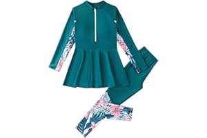 Muslim Swimsuit for Girls Long Sleeve Burkini Swimwear Rash Guard Teens Modest Bathing Suit