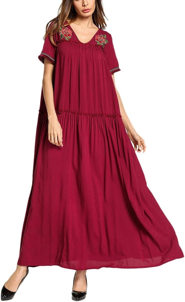 Zhuhaitf Women's Muslim Abaya Maxi Dresses Fringed Dress Kaftans for Women Nightwear
