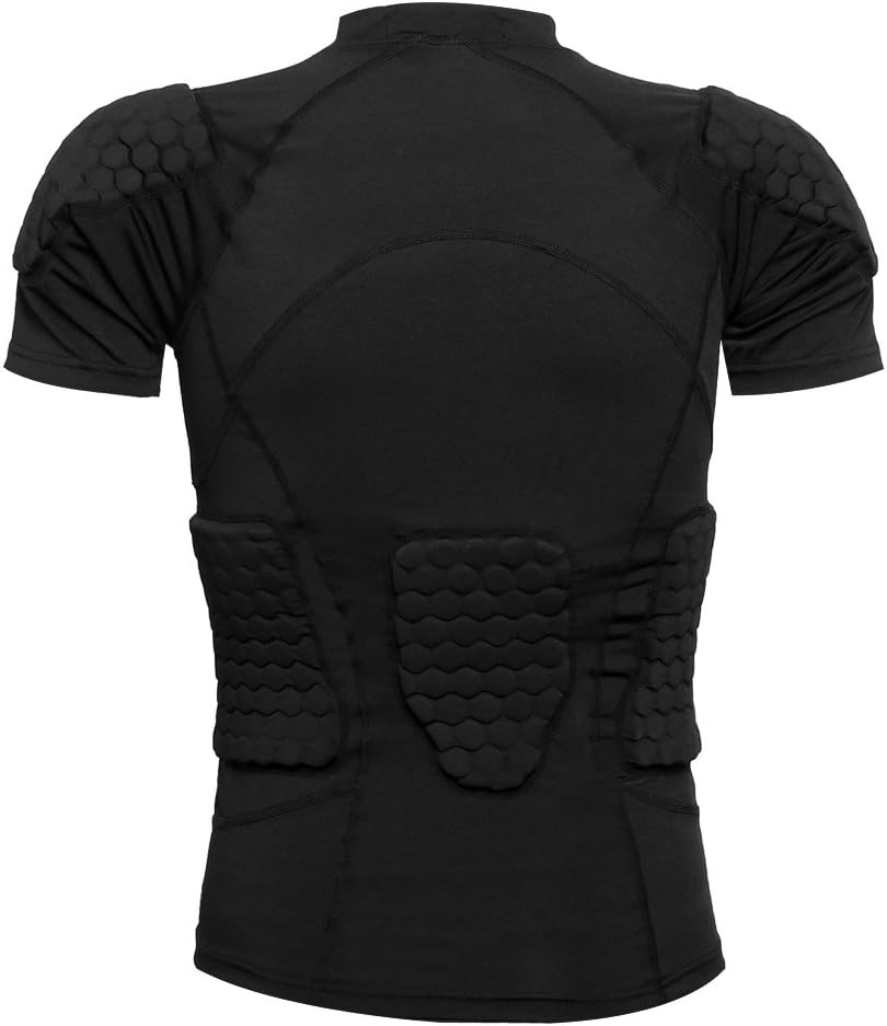 Zicac Men's Sports Shock Rash Guard Compression Padded Shirt Soccer Basketball Protective Gear Chest Rib Guards : Sports & Outdoors
