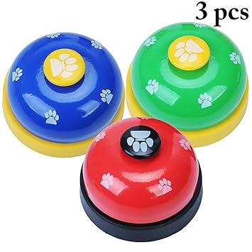 Legendog 3PCS Pet Training Bell Footprint Pattern Multipurpose Dog Training Bell for Cats