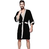 Haseil Men's Turkish Cotton Bathrobe Waffle Kimono Terry Cloth Hotel Spa Robes