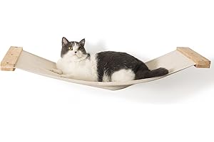 Meowoou Cat Wall Hammock, 34x13 Inch Cat Wall Furniture Shelf and Perch Bridge, Wall-Mounted Cats Shelves Hammock Bed for Most Kitten, Medium and Large Cats