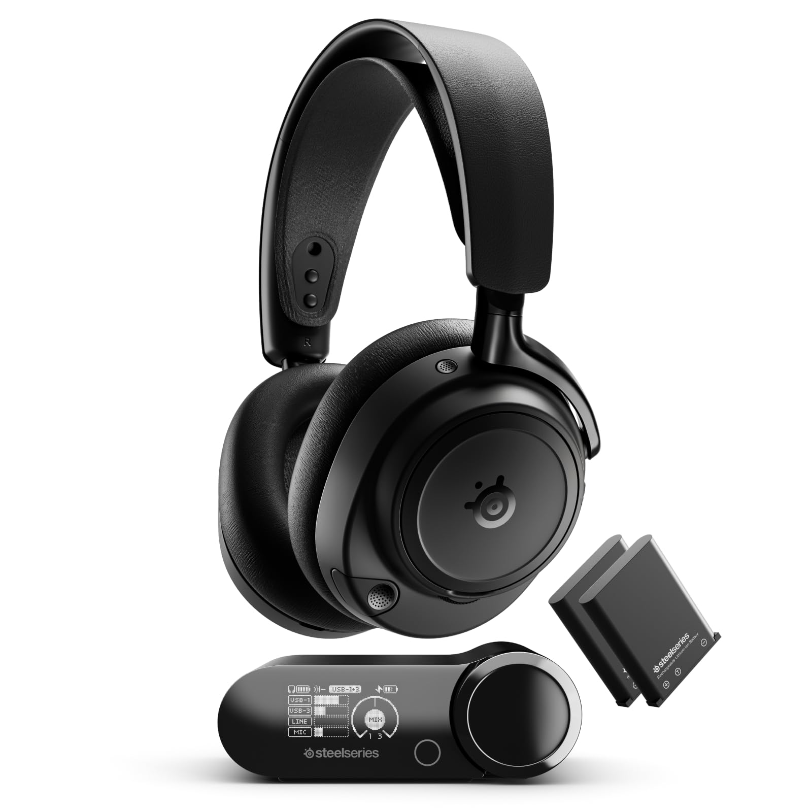 Photo 1 of ++not complete+++++SteelSeries Arctis Nova Elite - Hi-Res Wireless Gaming Headset — 96kHz/24bit — Carbon Fiber Speakers — ANC — AI Noise Rejection — App — 2.4GHz + BT — Multi-Source Mix — OmniPlay PC+PlayStation+Xbox