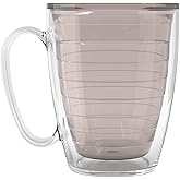 Tervis Clear & Colorful Tabletop Made in USA Double Walled Insulated Tumbler Travel Cup Keeps Drinks Cold & Hot, 16oz Mug, River Rock