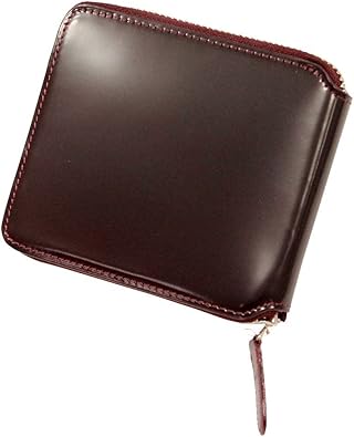 Amazon フライングホース コードバンラウンドファスナー二つ折り財布 バーガンディ 財布