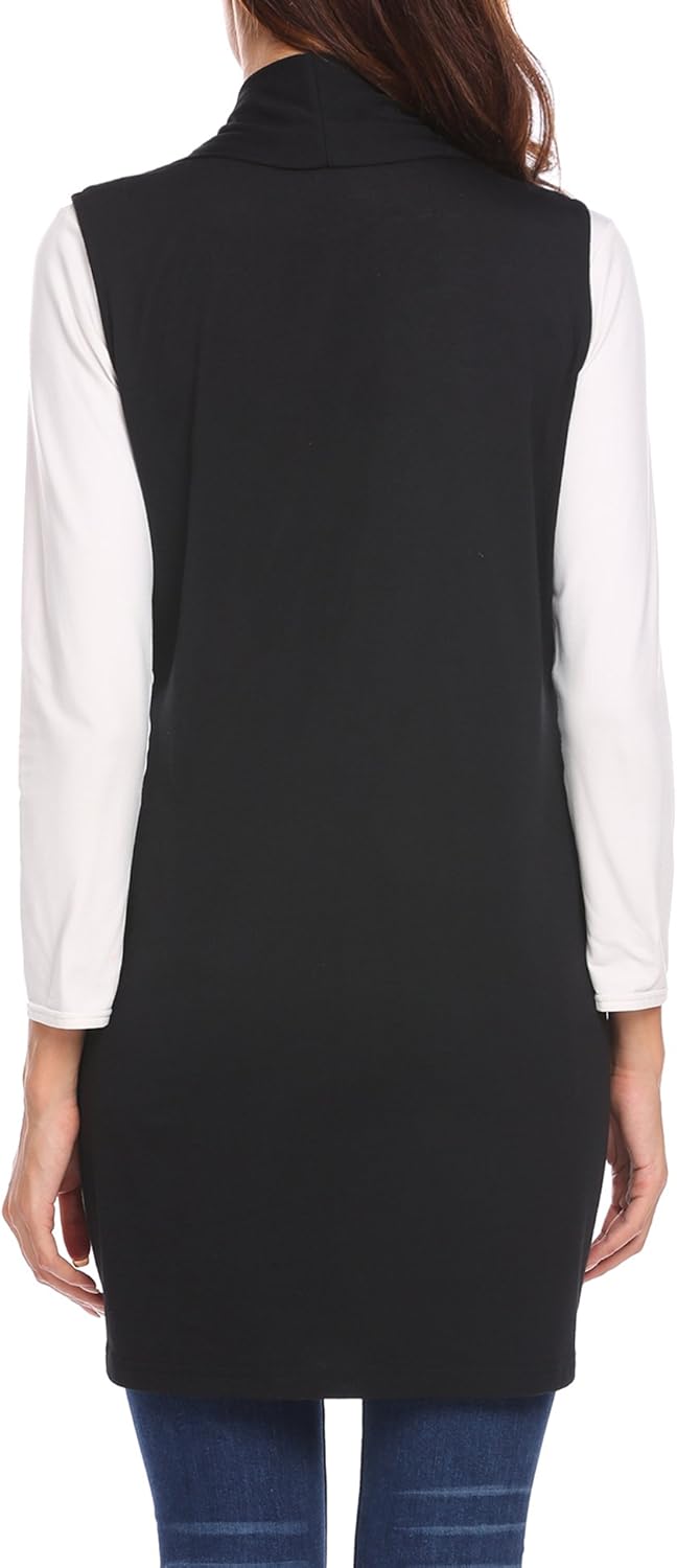 Beyove Womens Long Vests Sleeveless Draped Lightweight Open Front Cardigan Layering Vest with Side Pockets at  Women’s Clothing store