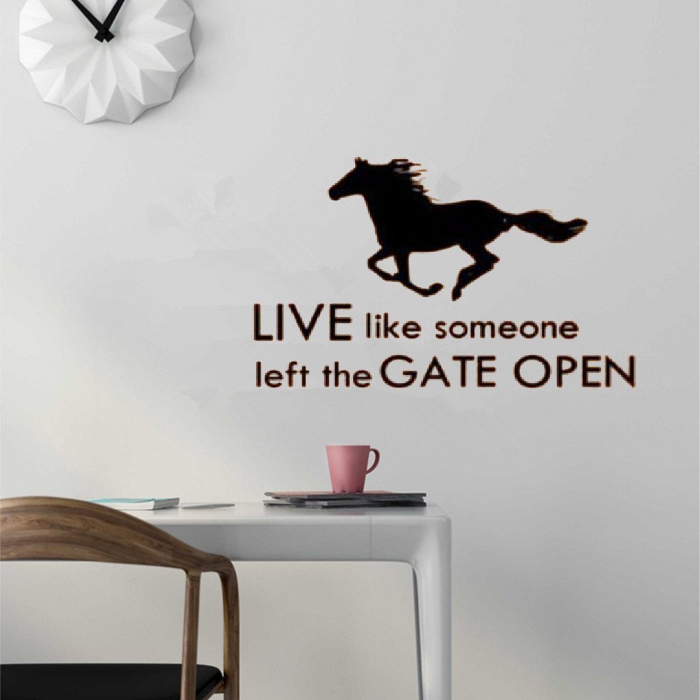Amazoncom Amzkv Room Wall Stickers Quotes Horse Decor Live