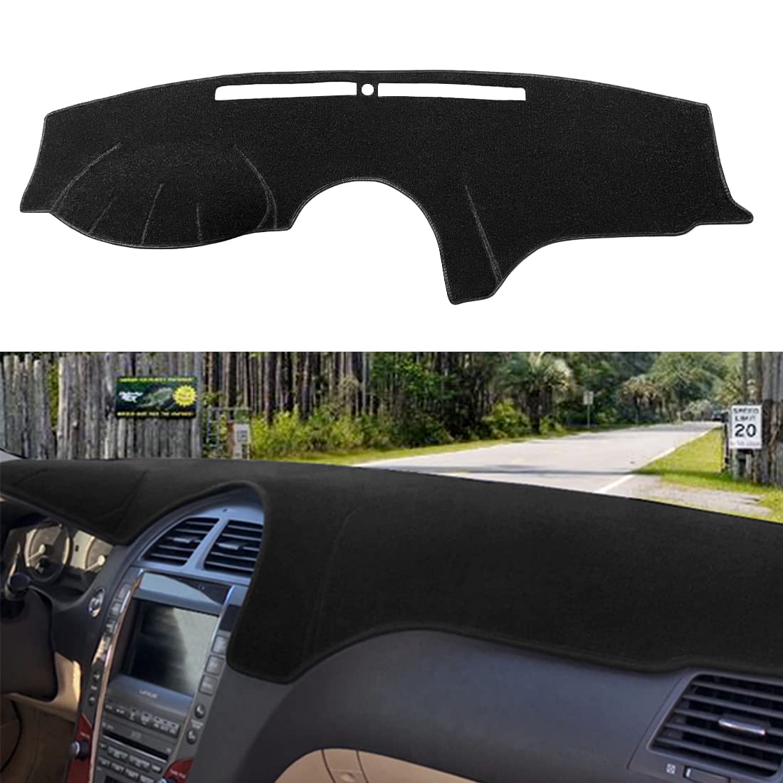 Photo 1 of Dash Cover Mat Custom Fit for Lexus ES350 2007-2012, Dashboard Cover Pad Carpet Protector (Black) F117