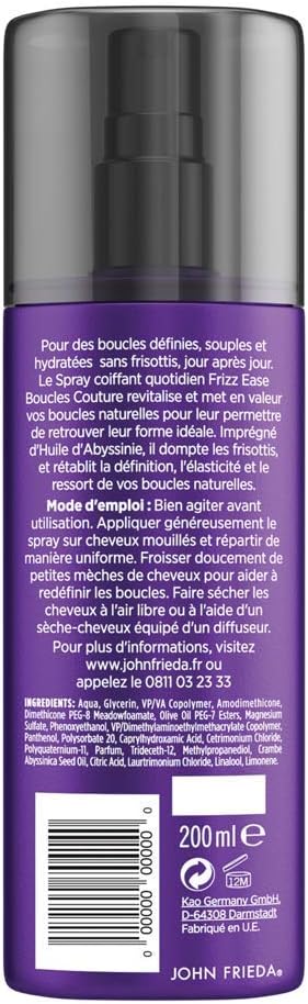 JOHN FRIEDA Frizz Ease Spray Coiffant Boucles Couture - 200 ml, 200 ml (Pack of 1) - Image 3