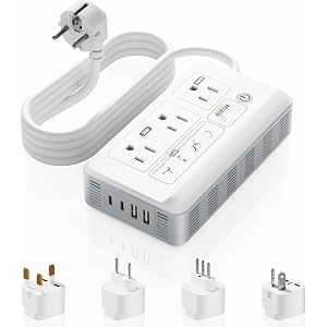 2000W Voltage Converter US to Europe, 220v to 110v Converter for International Travels (White)