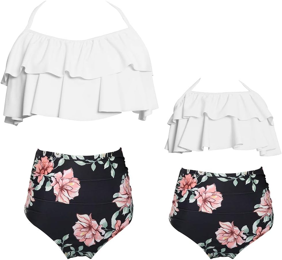 Family Matching Mom Girls Bathing Suit Mommy and Me Swimsuit Swimwear Bikini Set