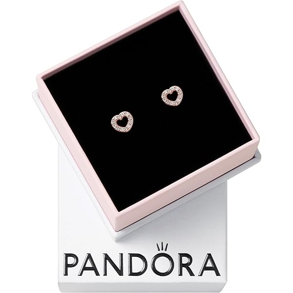 Amazon.com: PANDORA Open Heart Stud Earrings - Great Gift