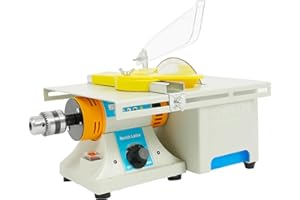 FXEIPOL Mini Table Saw, Gem Polishing Grinding Machine, 750W Benchtop Gem Polishing Grinding Machine with 6-Inch Saw Blade, Woodworking Carving Lathe Machine for Nephrite, Wood, Amber, Beeswax