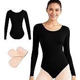 Sanmsoner Women Long Sleeve Leotard with tights for Ballet Dance Gymnastics,Full Lining