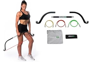 Lite Gorilla Bow Portable Home Gym Resistance Bands and Bar System for Travel, Fitness, Weightlifting and Exercise Kit, Full Body Workout Equipment Set
