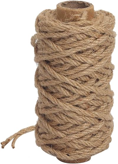 Tenn Well 4mm Jute Twine 66ft Natural Brown Garden Rope Craft Packing