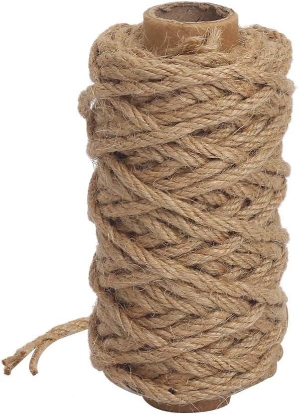 Tenn Well 4mm Jute Twine 66ft Natural Brown Garden Rope Craft Packing