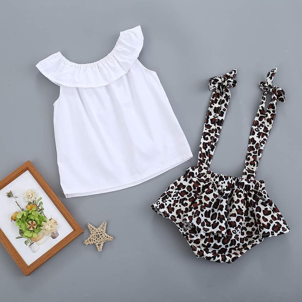 Traje De Falda Con Tirantes Con Estampado De Leopardo Ropa Bebe Nina Fossen Vestidos Bebe Nina Verano Top De Cuello De Hoja De Loto De Color Liso 0 24m Vestidos Ropa Kudzuandcompany Com