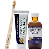 Dental Herb Company - Tonic Mouthwash and Essentials Toothpaste Travel Kit - Made with Pure Essential Oils to Relieve Bad Breath, Bleeding, and Irritated Gums. 2 oz. Mouthrinse - 1 oz. Toothpaste