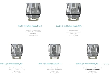 Original 5x Joyetech ProC1 - 0,4 Ohm DL ProCore Aries Verdampferköpfe Verdampfer Atomizer Pro Head Ersatz Coils Spule