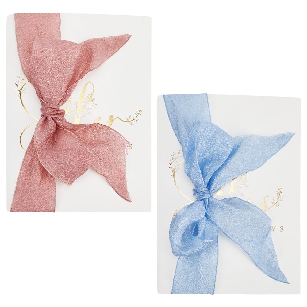 GORGECRAFT 2 Set Wedding Vow Books Officiant Wedding Day Card Bride and Groom Bridal Shower Gifts Booklet Keepsake Vow Renewal Notebook His and Hers Marriage Vows Cards with Organza Ribbon