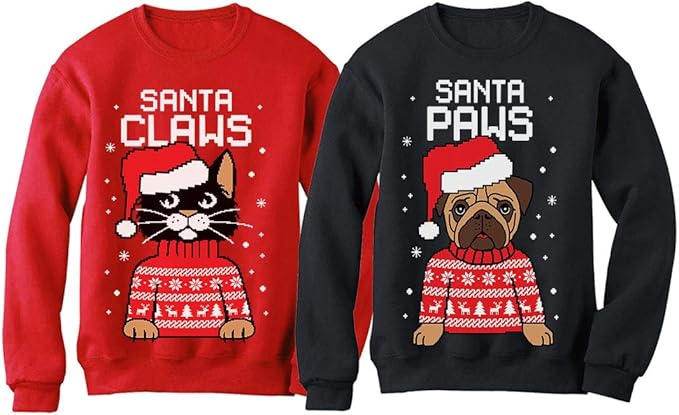 santa white claws sweater