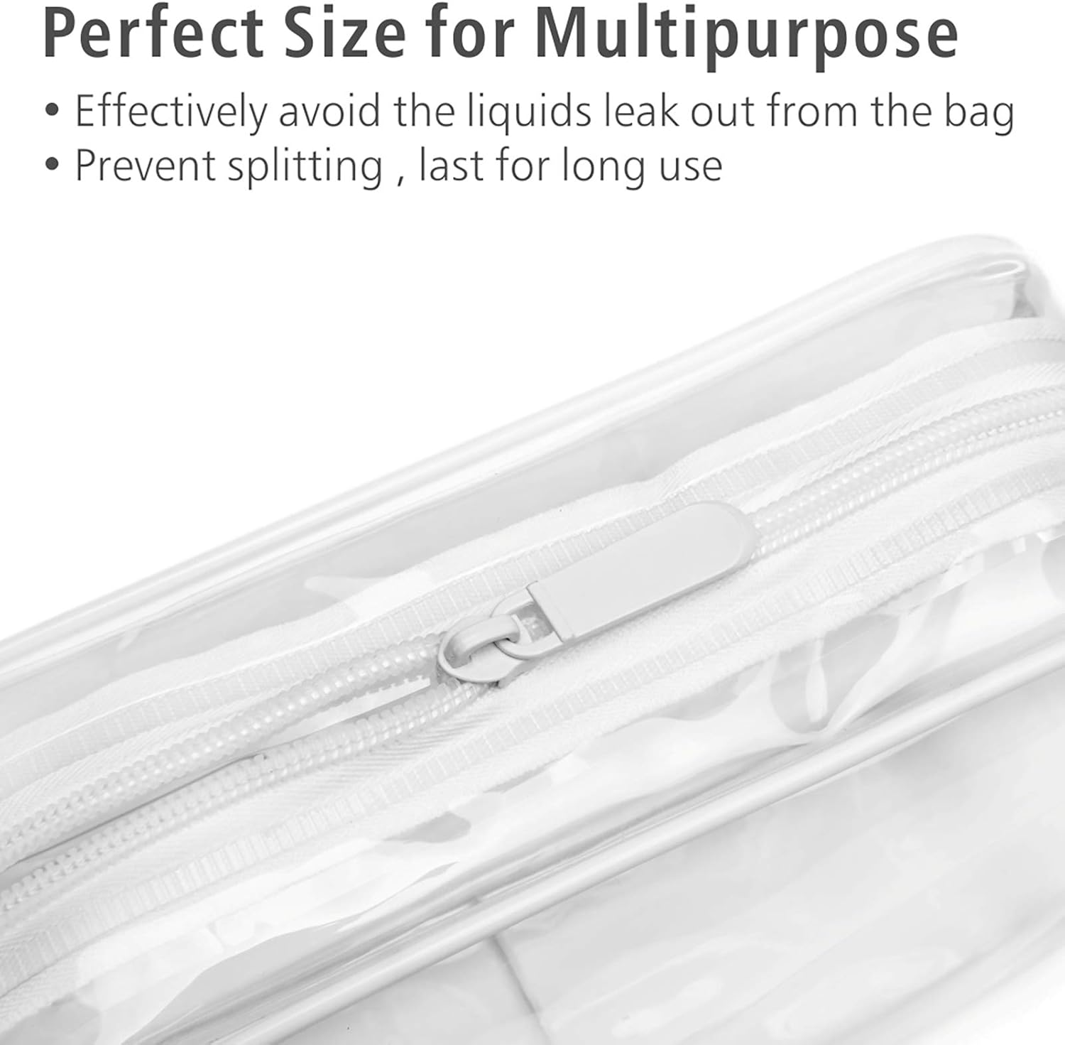 Clear Toiletry Bag, Packism 3 Pack TSA Approved Toiletry Bag Quart Size Bag, Travel Makeup Cosmetic Bag for Women Men, Carry on Airport Airline Compliant Bag, White: Clothing