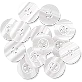 Lab Coat Buttons Clear 0.75in 4-Hole Sewing Buttons Color Clear 30L Pack of 12