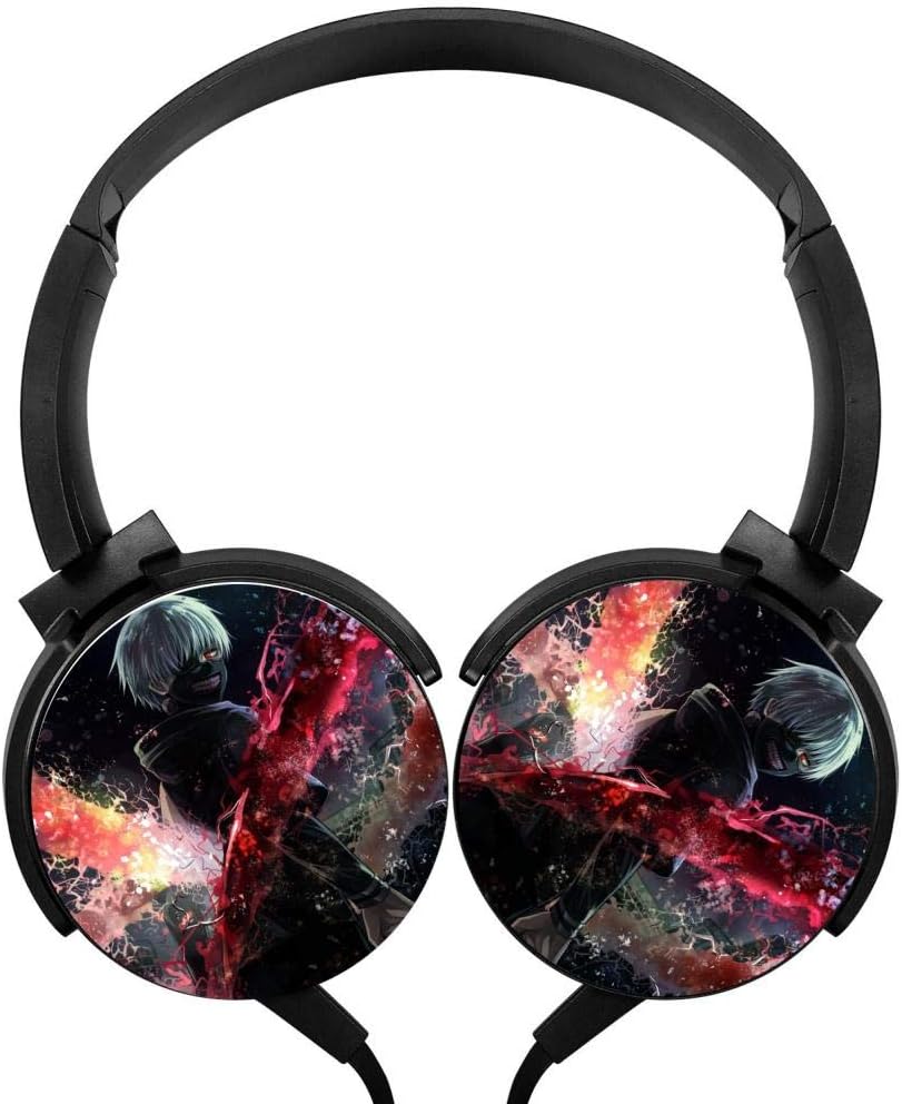 Headphones Lightweight with Mic Over Ear 3.5Mm Funny Ken Kaneki Stereo Headsets for Girls