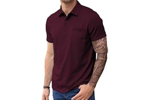 Lexiart Mens Athletic Golf Polo Shirts - Short Sleeve Workout Polos Quick Dry T-Shirt