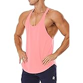 ROWILUX Men's Workout Quick Dry Soft Gym Bodybuilding Stringer Tank Tops